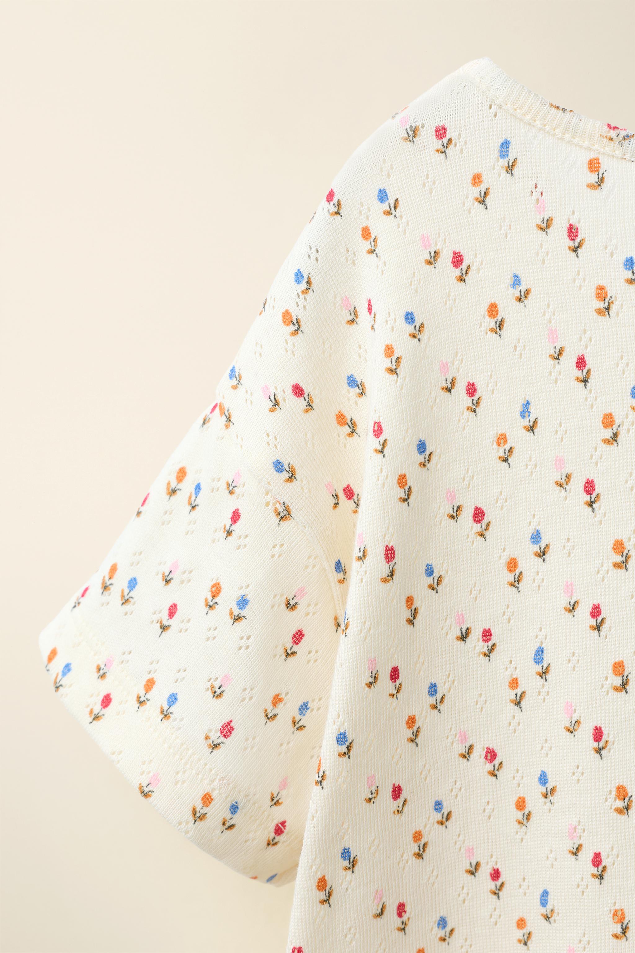 POINTELLE TULIP T-SHIRT CREATED BY CARAMEL LONDON X ZARA